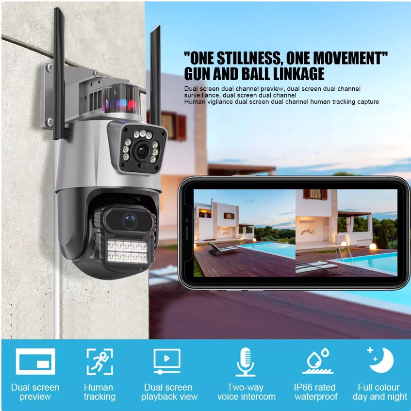 UK 8MP WIFI IP Camera Outdoor - 4K PTZ CCTV Smart Home Security IR Night Vision