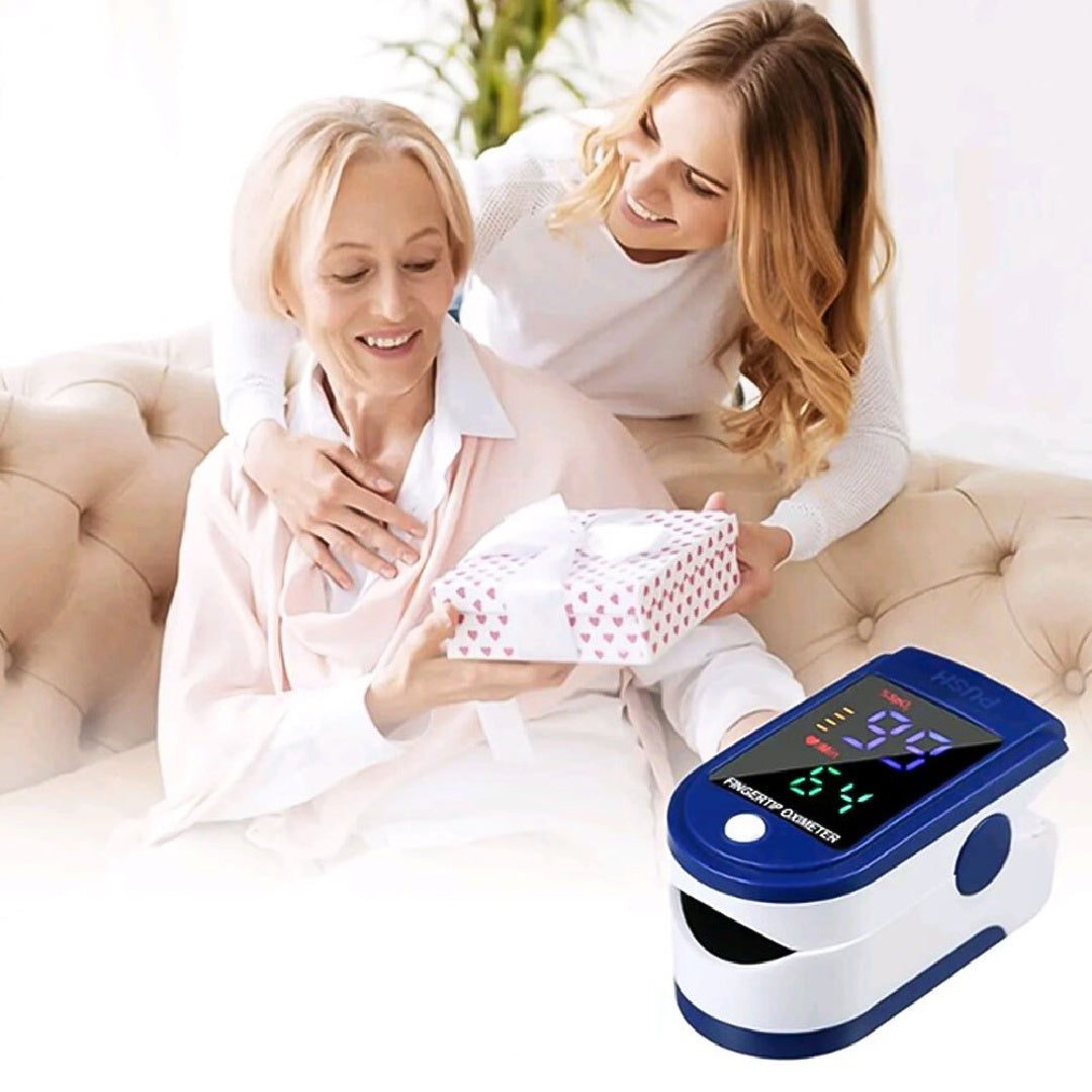 Digital Pulse Oximeter Four-color LED Finger Oximeter Heart Rate Monitor Meter