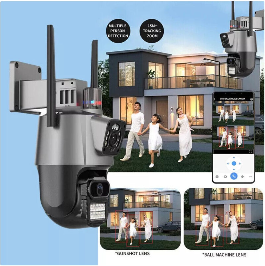 UK 8MP WIFI IP Camera Outdoor - 4K PTZ CCTV Smart Home Security IR Night Vision