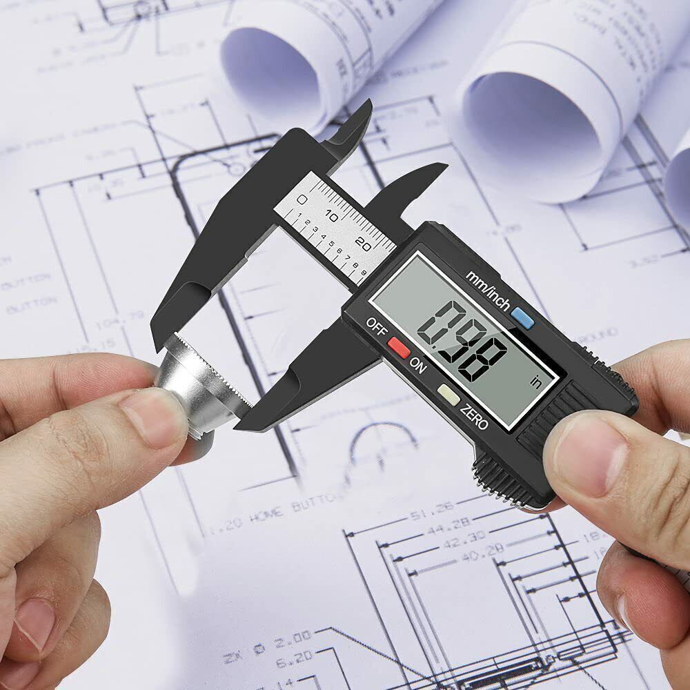 6'' LCD Digital Vernier Caliper Black Micrometer Measure Tool Gauge Ruler 150mm