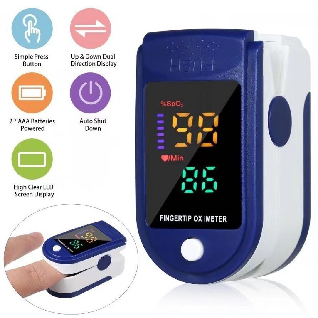Digital Pulse Oximeter Four-color LED Finger Oximeter Heart Rate Monitor Meter