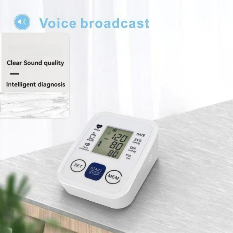 Multifunctional Advanced Upper Arm Blood Pressure Monitor With Adjustable Armband, Large Display And Dual 99 Reading Memory Function For Convenient Home Monitoring