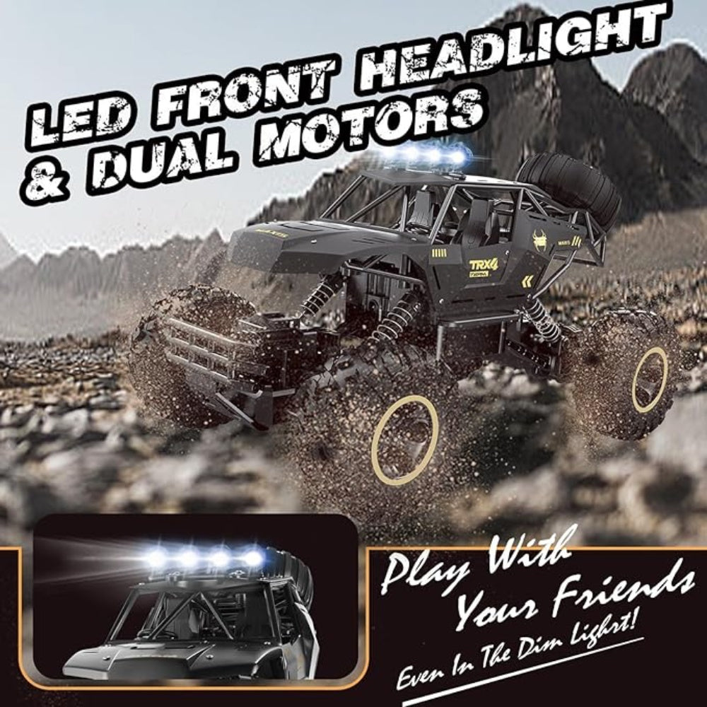 UK 4DRC Rc Car Rock Crawler Rechargeable Off Road Truck 4WD , Metal Shell LED Headlights RC Remote Control Off Road Car Truck, Logistics Is Randomly Sent By EVRI,DPD,Amazon Logistics,Royal Mail