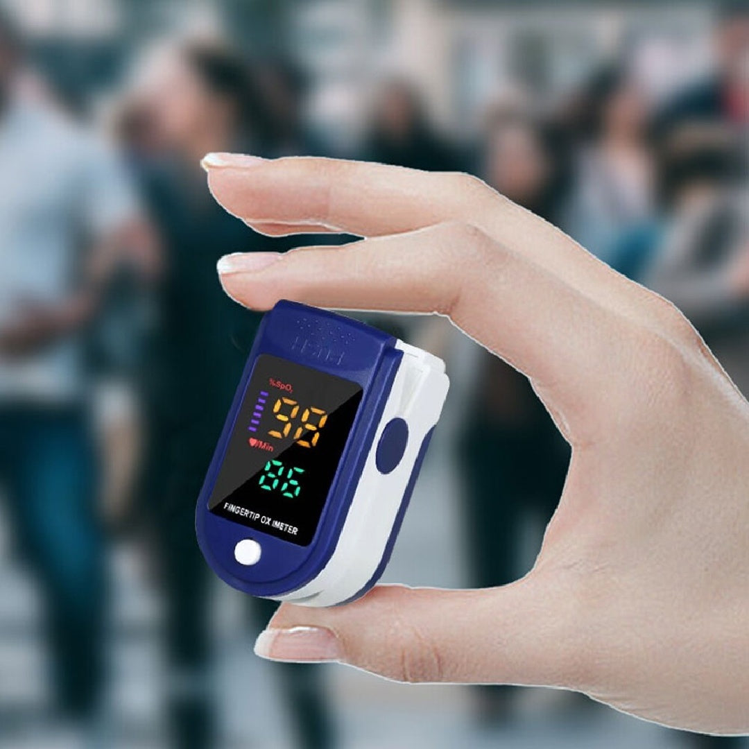 Digital Pulse Oximeter Four-color LED Finger Oximeter Heart Rate Monitor Meter