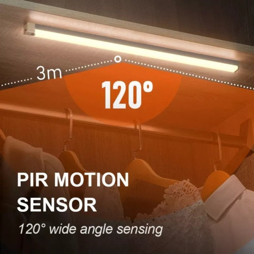 Strip Light LED PIR Motion Sensor USB Rechargeable Magnetic Cabinet Closet Lamp