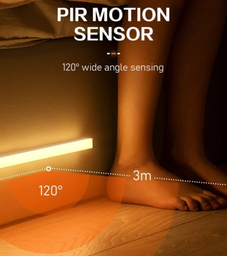 Strip Light LED PIR Motion Sensor USB Rechargeable Magnetic Cabinet Closet Lamp