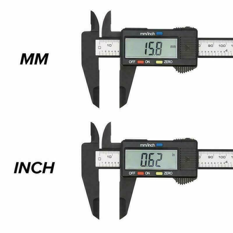 6'' LCD Digital Vernier Caliper Black Micrometer Measure Tool Gauge Ruler 150mm