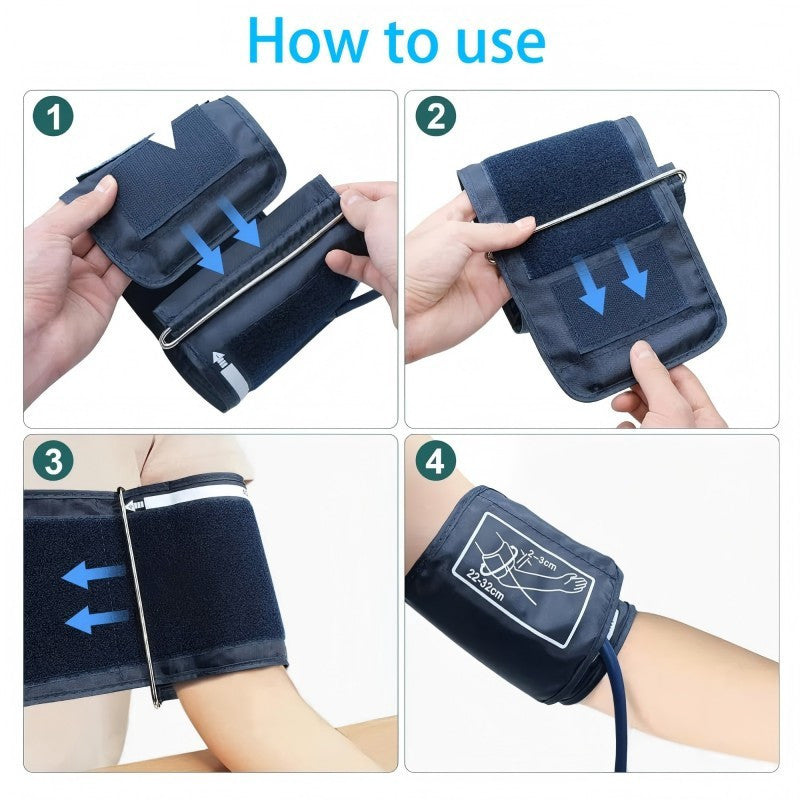 Multifunctional Home Blood Pressure Monitor With Cuff, Records 99 Measurements And Tracks Heart Rate