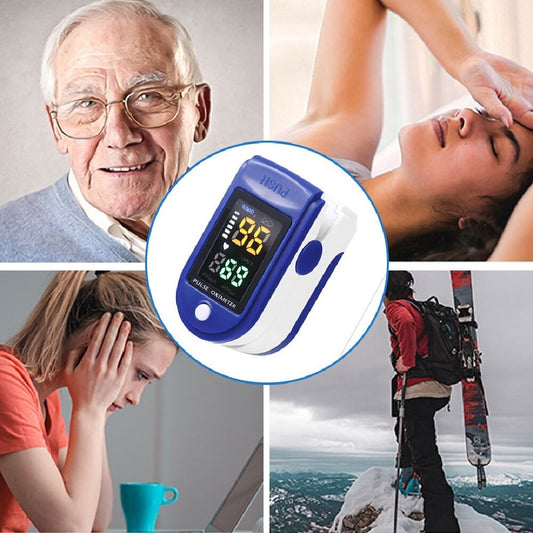 Digital Pulse Oximeter Four-color LED Finger Oximeter Heart Rate Monitor Meter